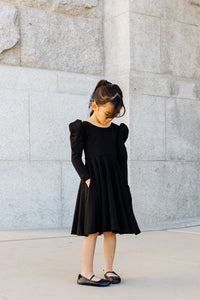 L/S AMALIE DRESS - BLACK