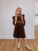 Load image into Gallery viewer, L/S AMALIE DRESS - CHOCOLATE