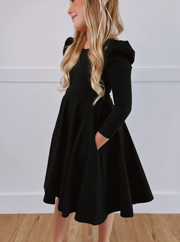 L/S AMALIE DRESS - BLACK